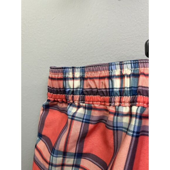 CHAPS Swim Trunks Mens XXL Coral Pink Plaid Board Shorts Mesh Liner‎ - Picture 7 of 8